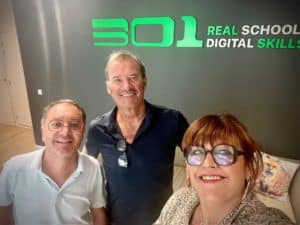 Olivier Méril, fondateur de MV Group, Ludovic Chisloup fondateur du Groupe Evocime et Géraldine Pinson, directrice régionale d'Evocime et de l'école 301